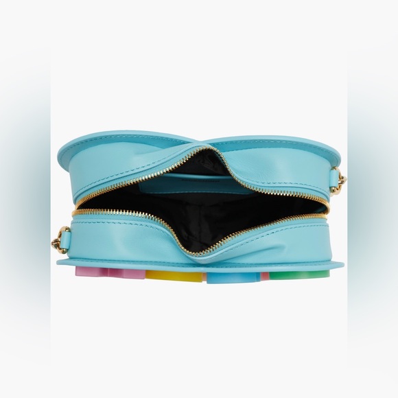 Moschino 'Moschino' Leather Heart Bag (Fantasy Print Light Blue) - Picture 5 of 12